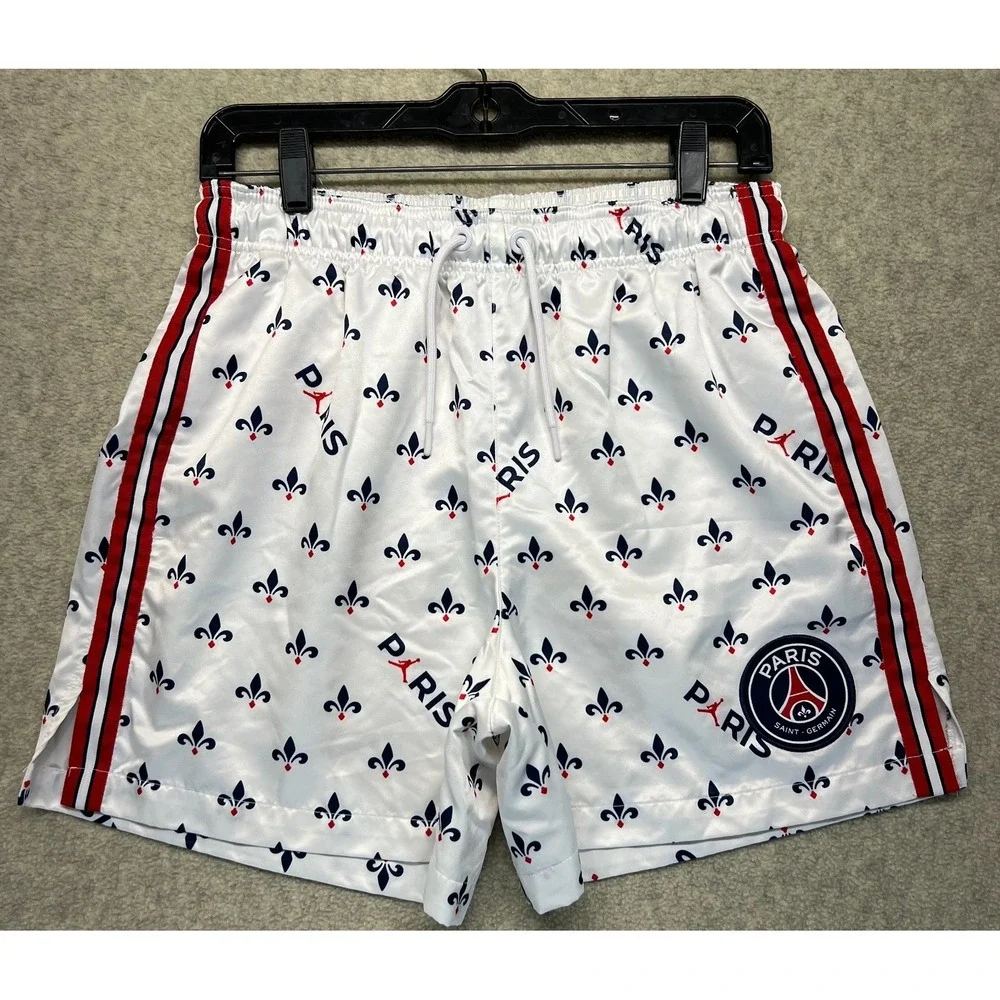 Jordan Mens X Paris Saint Germain Printed Shorts White All Over Print Outdoor S